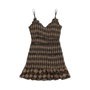 Olivaceous Brown and Black Mini Dress